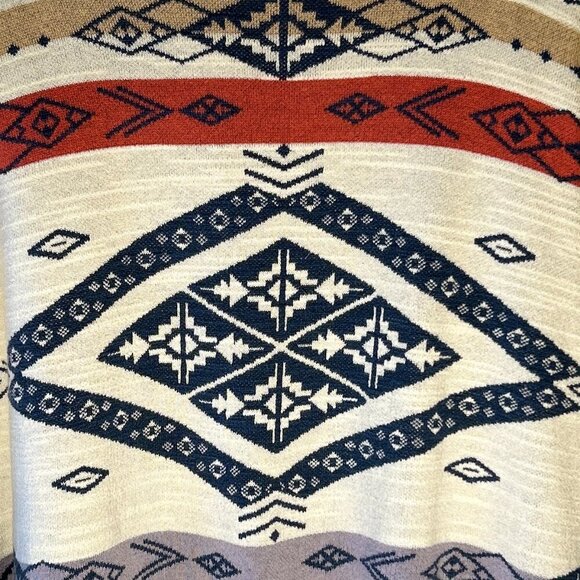 Natural Reflections SZ 2X Southwestern Print lightweight Sweater Western Ranch - Picture 6 of 8